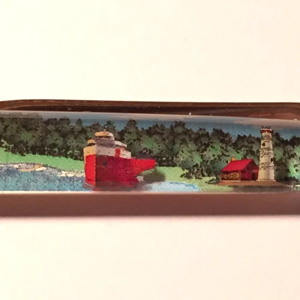 Tawas Point Lighthouse Michigan Floaty Pen Ship Boat Moves Past Lake Forest